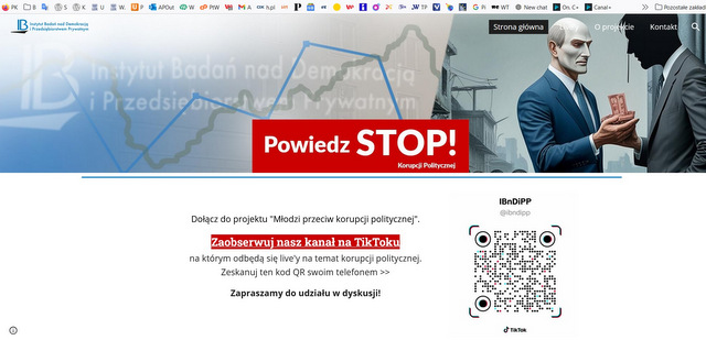 Projekt "Młodzi Przeciw Korupcji Politycznej" (Youth Against Political Corruption) jest realizowany przez Fundację „Instytut Badań nad Demokracją i Przedsiębiorstwem Prywatnym” przy wsparciu The Center for International Private Enterprise, Washington D.C.