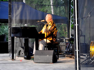 Na zdjęciu: Stanisław Sojka podczas koncertu na festiwalu jazzowym w Parku Rekreacyjno-Sportowym fairPlayce w Poznaniu.