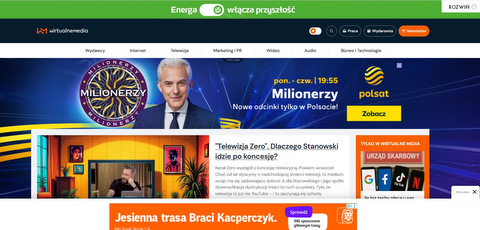 Fragment strony głównej portalu WirtualneMedia.pl