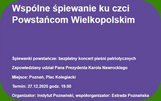 - Chcemy, by Śpiewanki Powstańcze były nie tylko formą upamiętnienia, ale też wyjątkowym, wspólnotowym doświadczeniem, które łączy pokolenia i wzmacnia lokalną tożsamość – podkreślają organizatorzy.