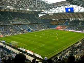 Stadion w Poznaniu podczas meczu Lech-Legia.