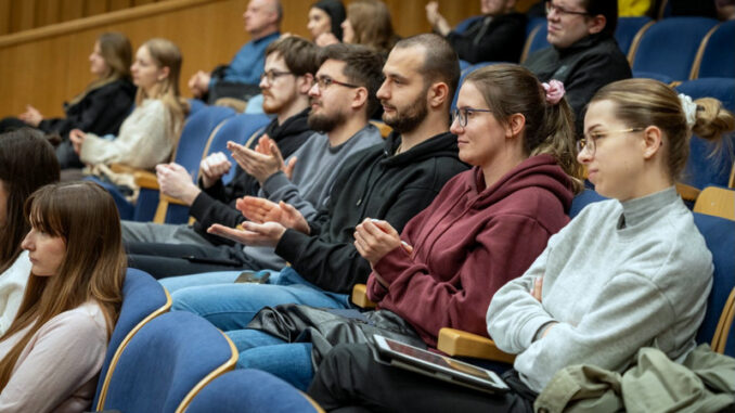 Podczas drugiego dnia obrad konferencji w ramach projektu "Studenci dla zdrowia" na Uniwersytecie Rzeszowskim.
