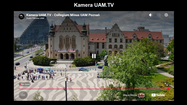 Widok z kamery UAM.TV umieszczonej na wieży CK Zamek.