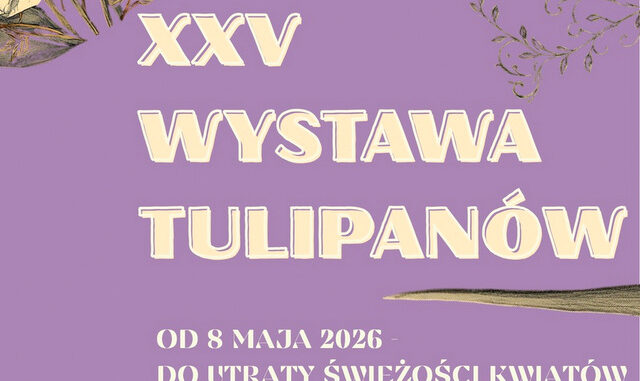 Fragment plakatu zapowiadającego XXV Wystawę Tulipanów w Poznaniu.