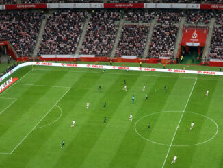 Podczas meczu piłkarskiego Polska-Nigeria na Stadionie Narodowym.