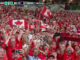 Kanadyjscy kibice świętują zwycięstwo. Fot. ekran tv TVP Sport