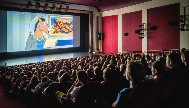 Podczas projekcji filmu na ubiegłorocznej edycji Animatora w Poznaniu.