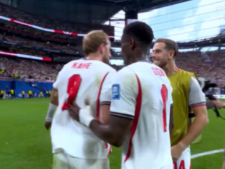 Piłkarze Anglii, pierwszy z lewej - Harry Kane.