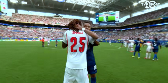 Spence i Mbappe po meczu Anglia-Francja 6:4.