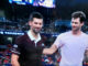 Novak Djokovic i Hubert Hurkacz tuż po meczu w Szanghaju, zwycięskim dla Polaka.
