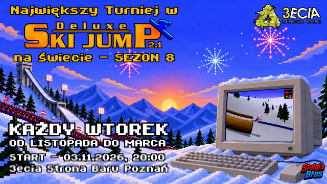 Grafika: 3ecia Strona Baru zaprasza od 3 listopada na turniej Deluxe Ski Jump 2.1.